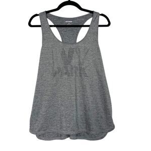 Ivy Park Laser Cut Logo Racerback Tank Top Heather Gray Womens Medium M Workout